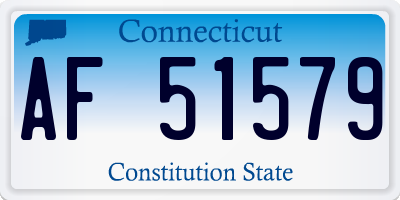 CT license plate AF51579