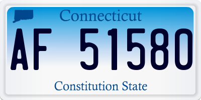 CT license plate AF51580