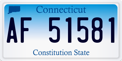 CT license plate AF51581