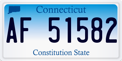 CT license plate AF51582