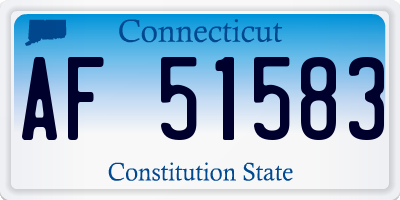 CT license plate AF51583