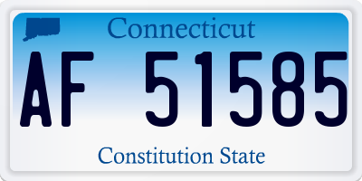 CT license plate AF51585