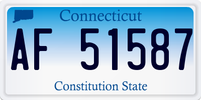 CT license plate AF51587