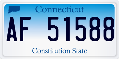 CT license plate AF51588