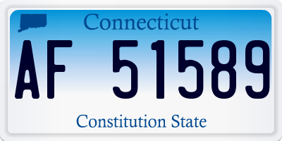 CT license plate AF51589