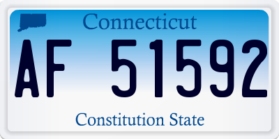 CT license plate AF51592