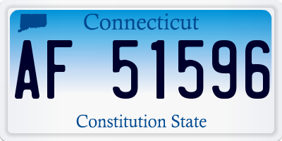 CT license plate AF51596
