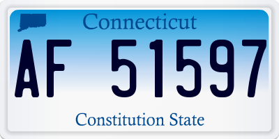 CT license plate AF51597