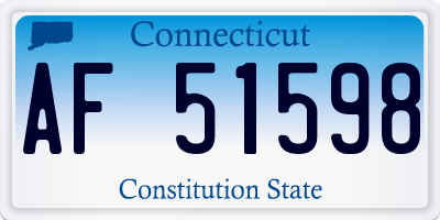 CT license plate AF51598