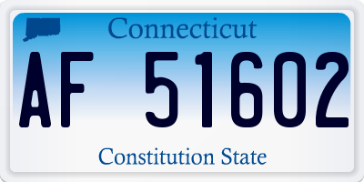 CT license plate AF51602