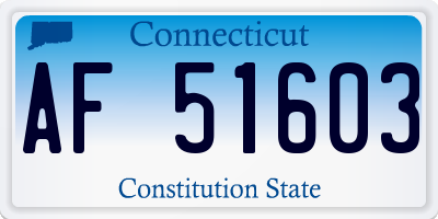 CT license plate AF51603