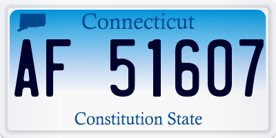 CT license plate AF51607
