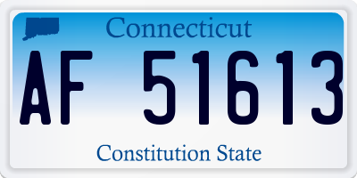 CT license plate AF51613