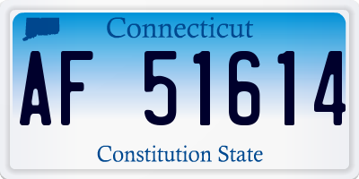CT license plate AF51614