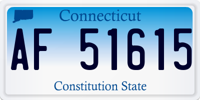 CT license plate AF51615