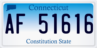 CT license plate AF51616