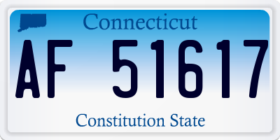 CT license plate AF51617