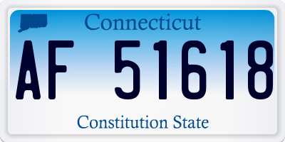 CT license plate AF51618