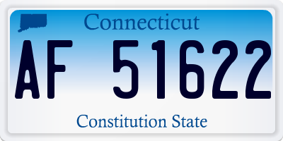CT license plate AF51622