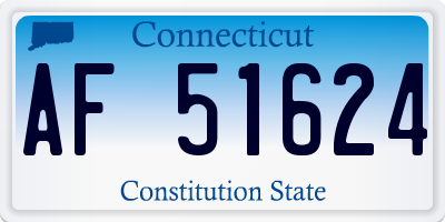CT license plate AF51624