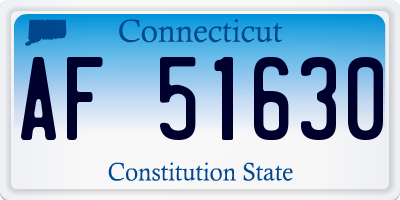 CT license plate AF51630
