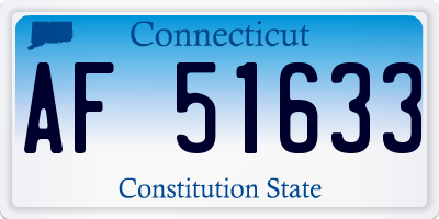 CT license plate AF51633
