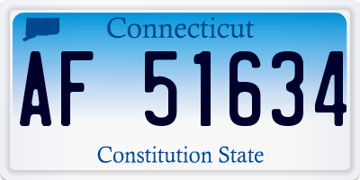 CT license plate AF51634