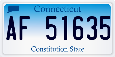 CT license plate AF51635