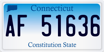 CT license plate AF51636
