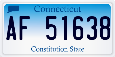 CT license plate AF51638