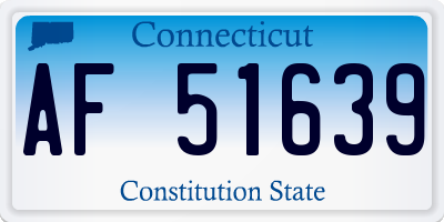 CT license plate AF51639