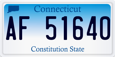 CT license plate AF51640