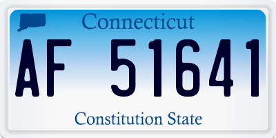 CT license plate AF51641