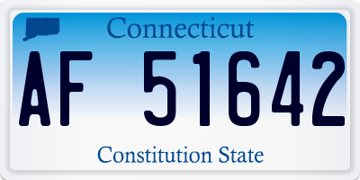 CT license plate AF51642