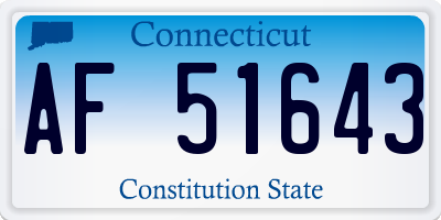 CT license plate AF51643