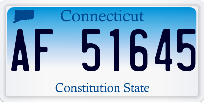 CT license plate AF51645