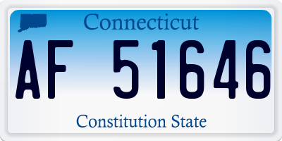 CT license plate AF51646