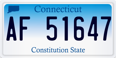 CT license plate AF51647