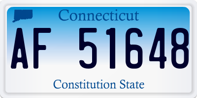 CT license plate AF51648