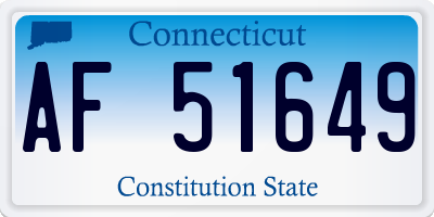 CT license plate AF51649
