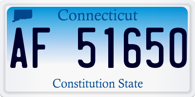 CT license plate AF51650
