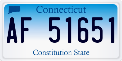 CT license plate AF51651