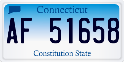 CT license plate AF51658