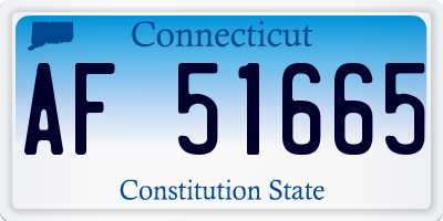 CT license plate AF51665