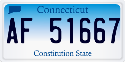 CT license plate AF51667