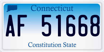 CT license plate AF51668
