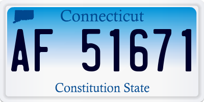 CT license plate AF51671