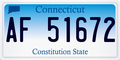 CT license plate AF51672