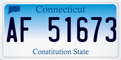 CT license plate AF51673