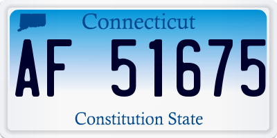 CT license plate AF51675